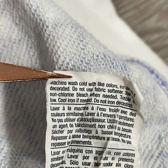 Champion Cropped Crewneck Sweatshirt Blue White Windowpane Checked S - Picture 12 of 15